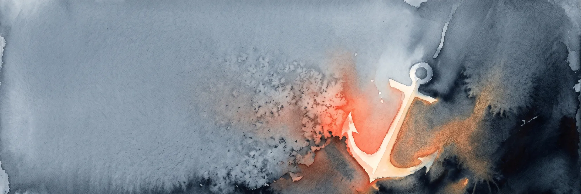 A watercolour of cognitive-warfare resistance: a subtle contamination drifting through a calm field, met by one luminous anchor of recovered clarity